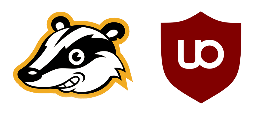 Logos von Privacy Badger und uBlock Origin